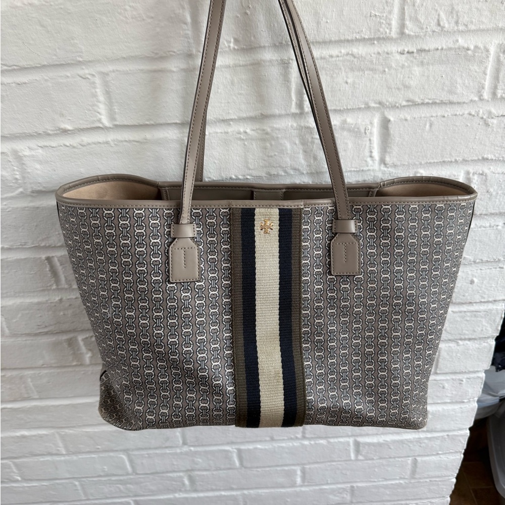 Tory Burch Brown and Black Patterned Tote
